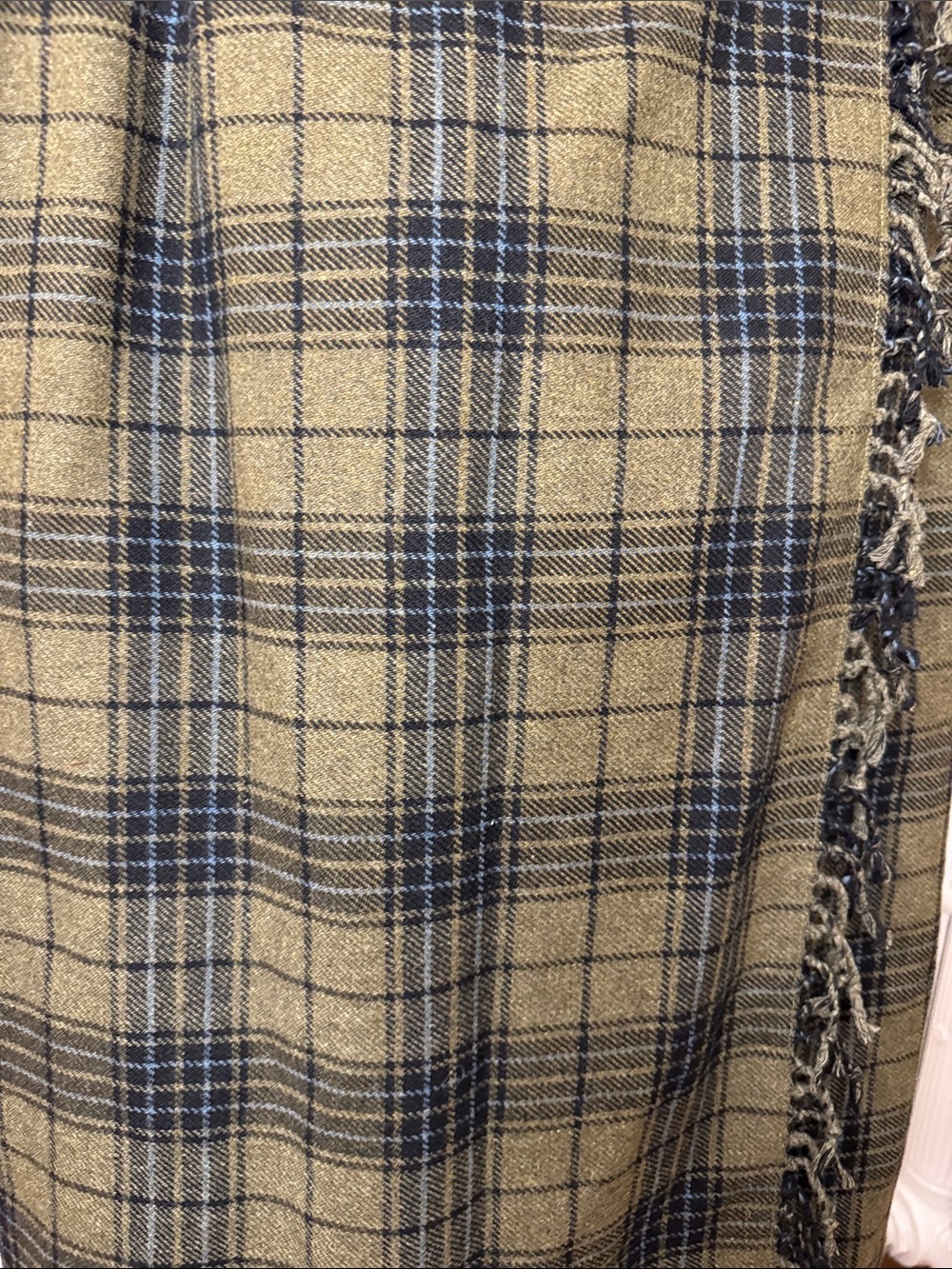 Liz Claiborne wool Plaid Wrap Maxi Skirt with fringe! - Picture 3 of 7